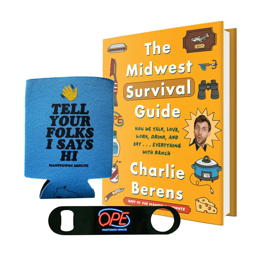 Midwest Survival Guide, Tell your folks koozie, and bottle opener
